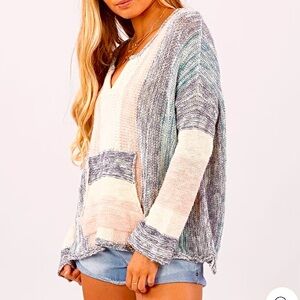 Rip Curl Montauk Boho Open Knit Surfer Pullover Sweater Relaxed S